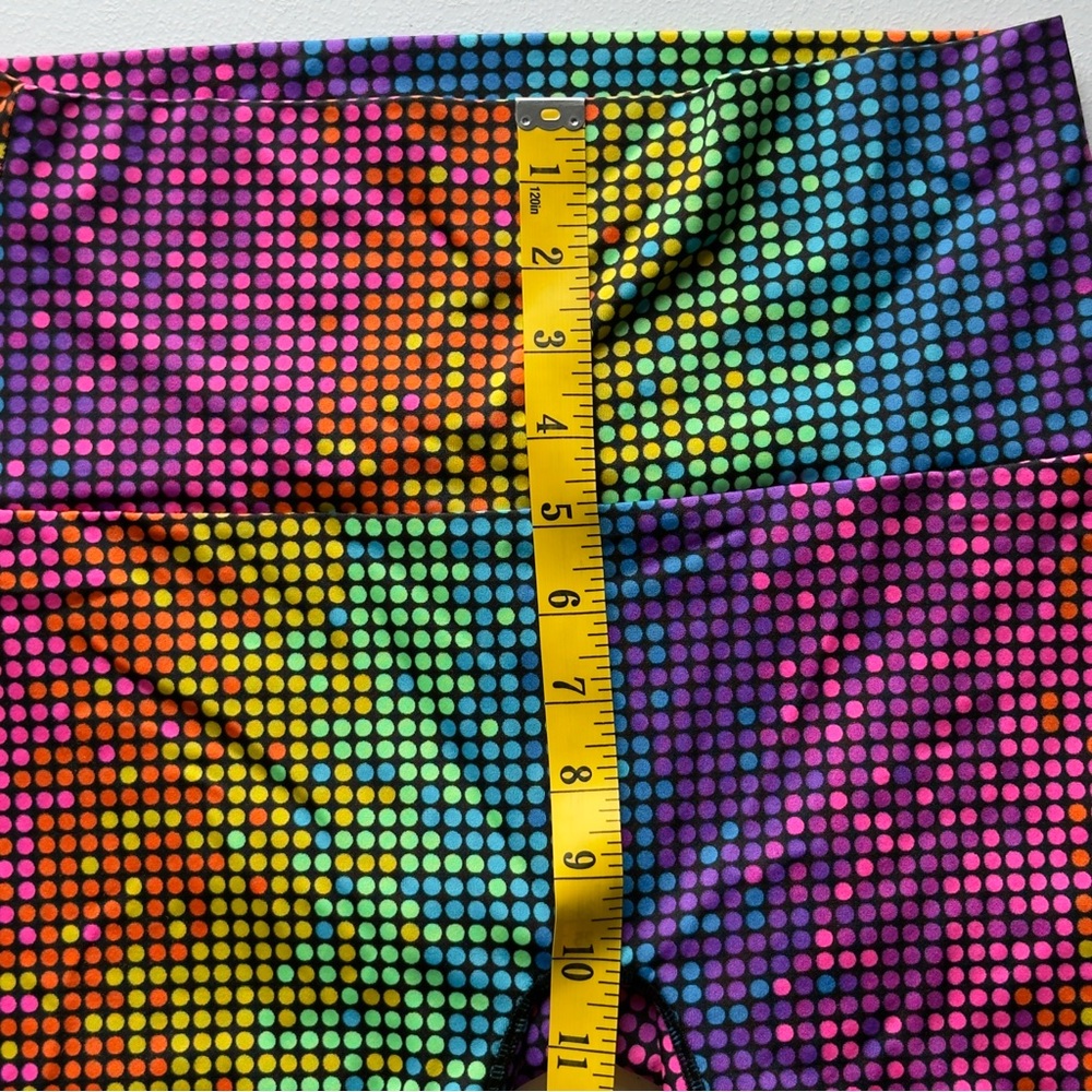 K-DEER Disco Dot Capri Leggings High Waisted Yoga Pants L - Picture 5 of 7